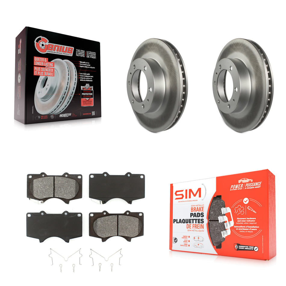 Front Coated Disc Brake Rotors And Semi-Metallic Pads Kit For Toyota Tacoma 4Runner FJ Cruiser KGS-100415