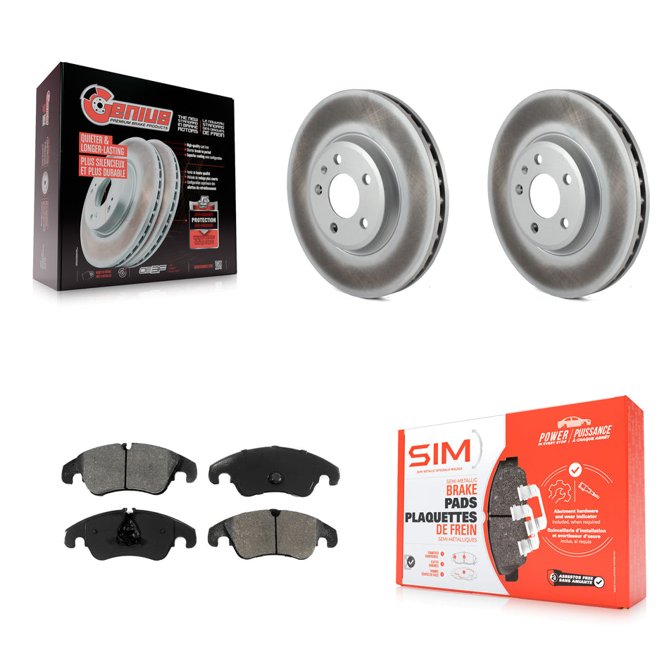 Front Coated Disc Brake Rotors And Semi-Metallic Pads Kit For Audi A4 Quattro Q5 A5 allroad KGS-100418