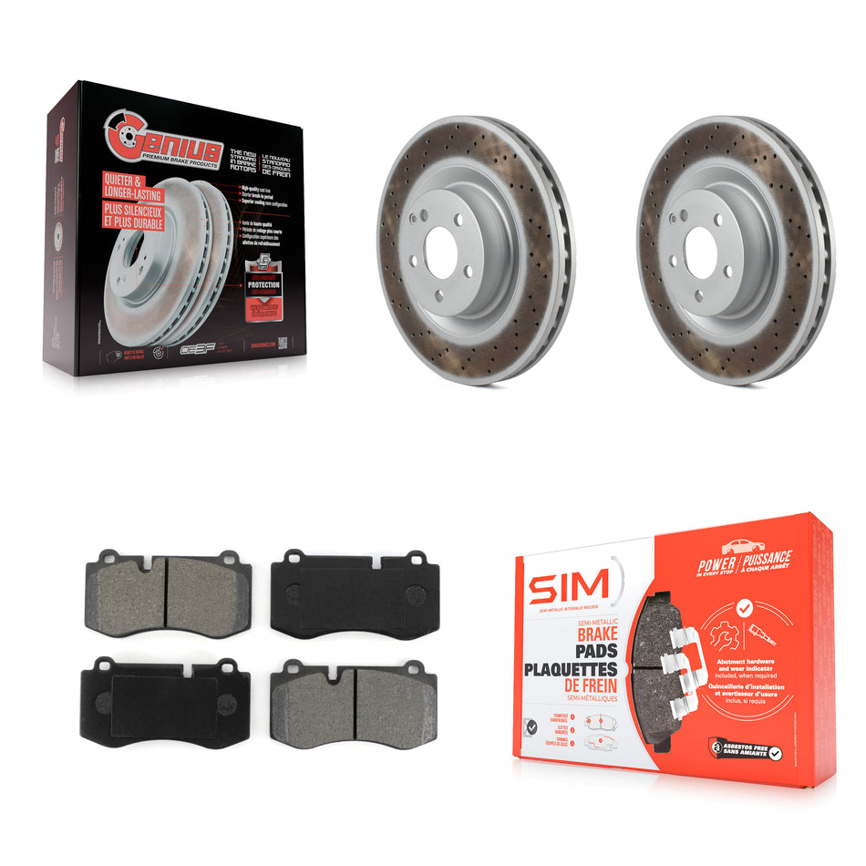 Front Coated Disc Brake Rotors And Semi-Metallic Pads Kit For Mercedes-Benz S550 SL550 CL550 S600 S400 S350 CL600 S450 KGS-100425