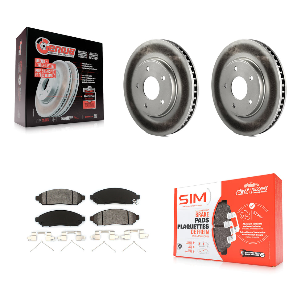 Front Coated Disc Brake Rotors And Semi-Metallic Pads Kit For Nissan NV200 LEAF Chevrolet City Express KGS-100448