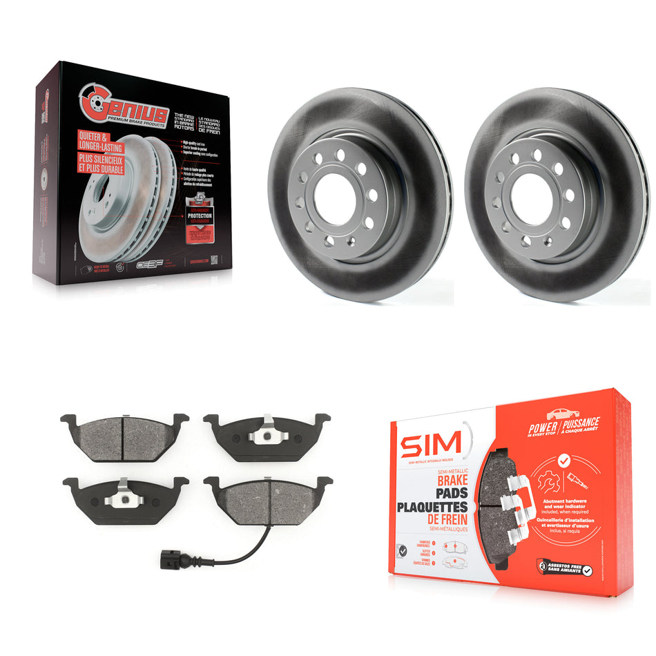 Front Coated Disc Brake Rotors And Semi-Metallic Pads Kit For 2011-2015 Volkswagen Jetta With 280mm Diameter Rotor KGS-100458