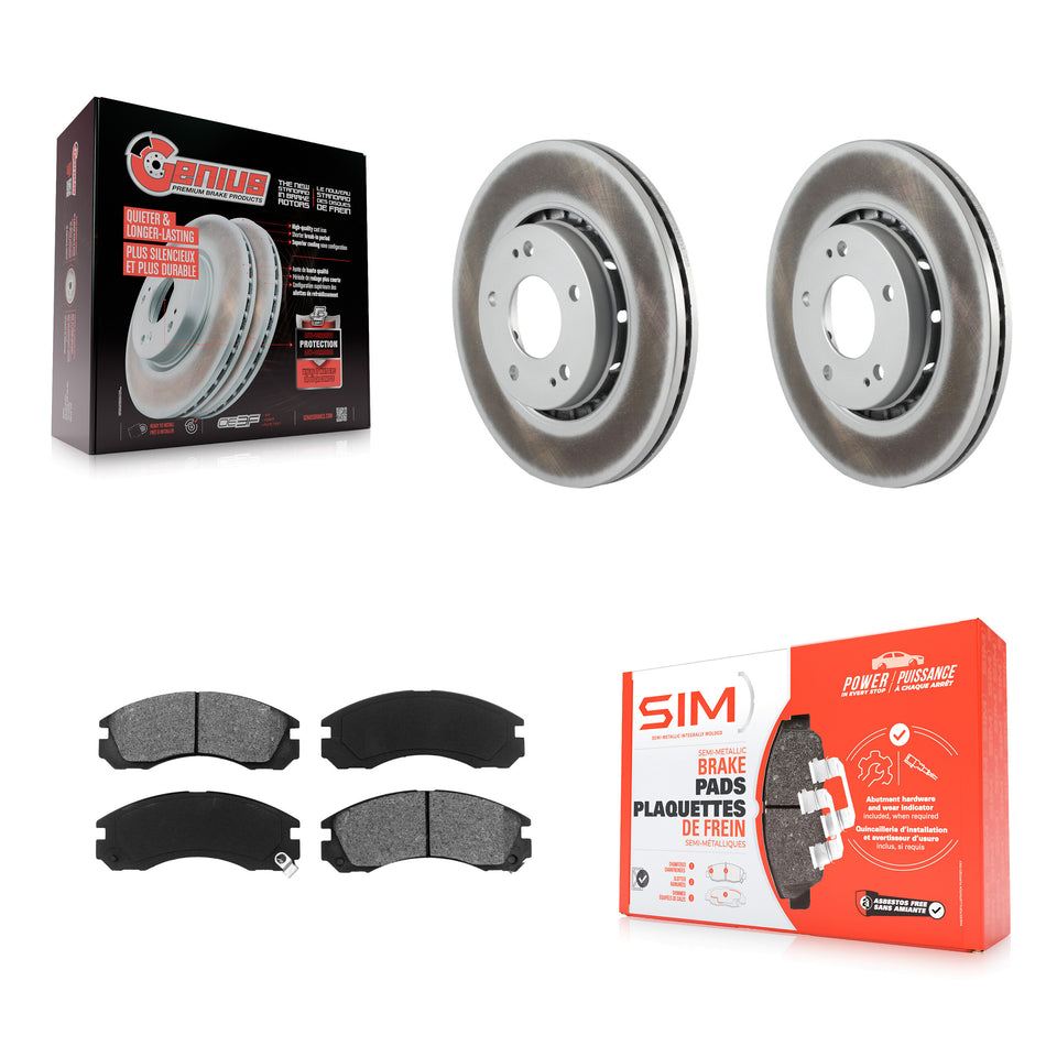 Front Coated Disc Brake Rotors And Semi-Metallic Pads Kit For Mitsubishi Lancer KGS-100459