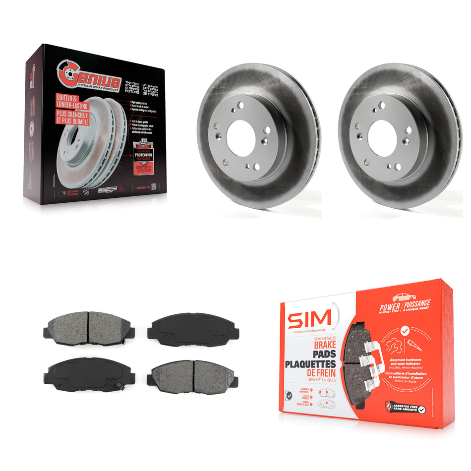 Front Coated Disc Brake Rotors And Semi-Metallic Pads Kit For Honda Civic KGS-100464