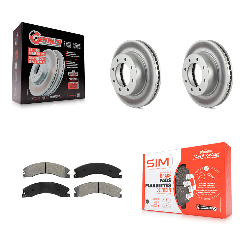 Front Coated Disc Brake Rotors And Semi-Metallic Pads Kit For Nissan NV2500 NV3500 NV1500 KGS-100467