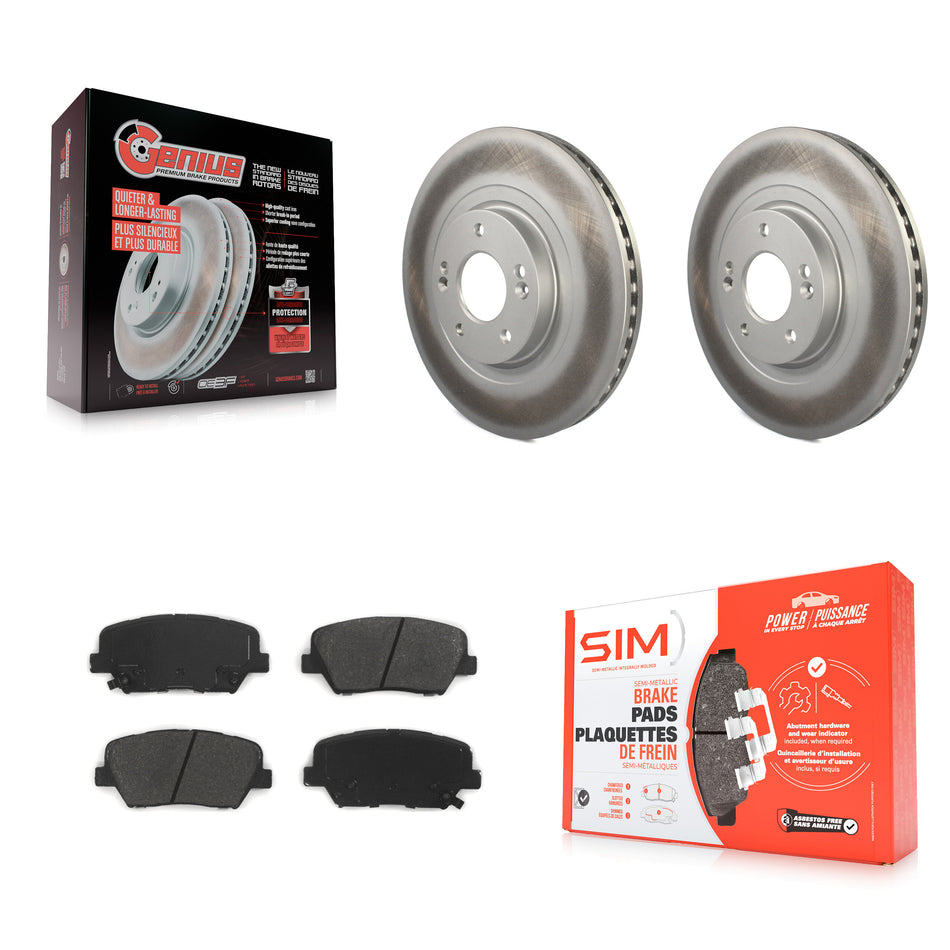 Front Coated Disc Brake Rotors And Semi-Metallic Pads Kit For Kia Sorento Hyundai Santa Fe Sport KGS-100476