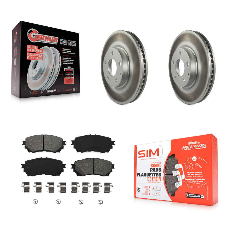 Front Coated Disc Brake Rotors And Semi-Metallic Pads Kit For Mazda 6 KGS-100478