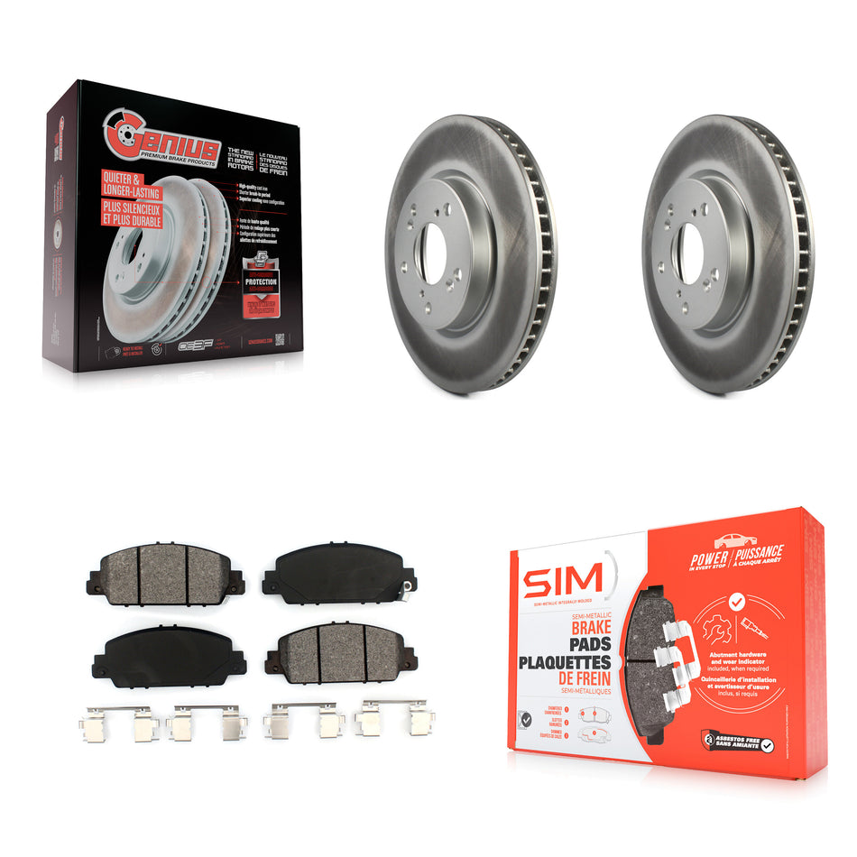 Front Coated Disc Brake Rotors And Semi-Metallic Pads Kit For Honda Accord KGS-100480