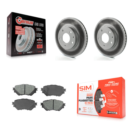 Front Coated Disc Brake Rotors And Semi-Metallic Pads Kit For 2014-2018 Mazda 3 Sport KGS-100497