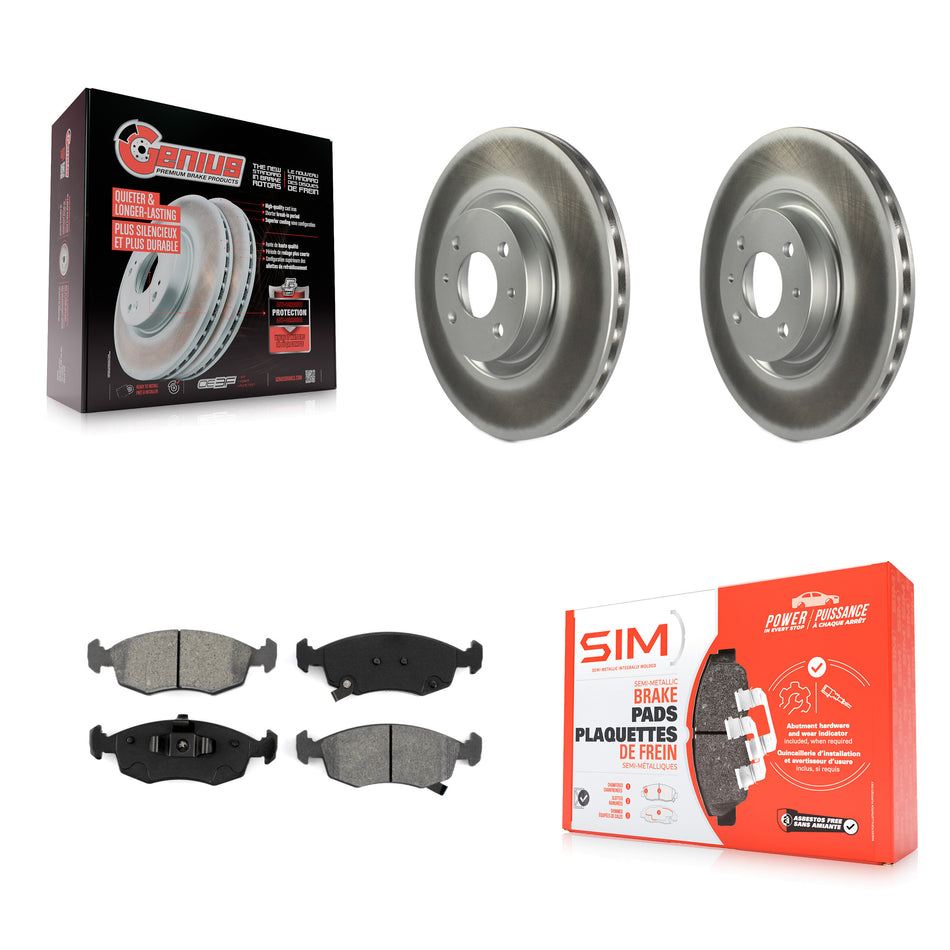 Front Coated Disc Brake Rotors And Semi-Metallic Pads Kit For Fiat 500 KGS-100498
