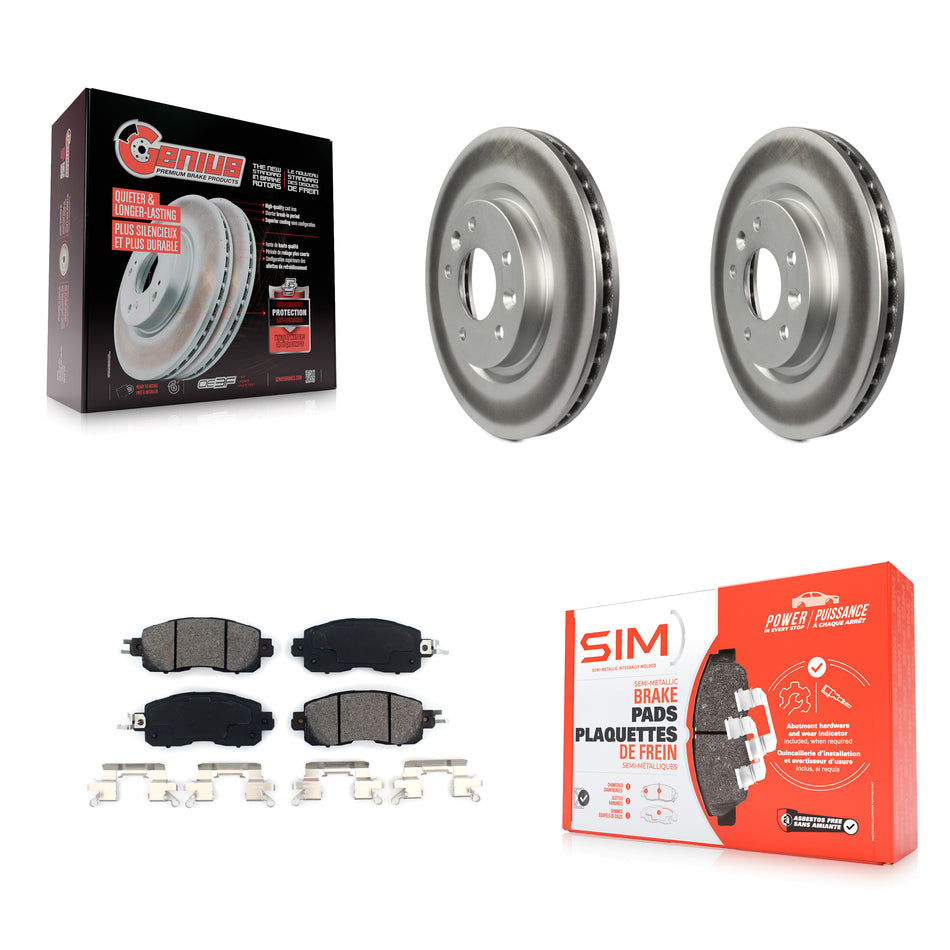 Front Coated Disc Brake Rotors And Semi-Metallic Pads Kit For Nissan LEAF KGS-100500
