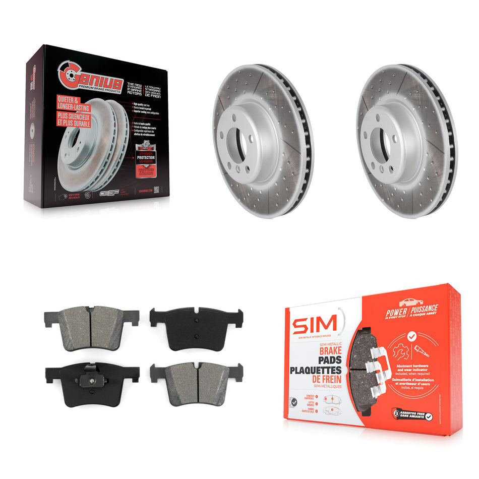 Front Coated Disc Brake Rotors And Semi-Metallic Pads Kit For BMW 335i xDrive 435i 328i GT 328d 330i Gran Coupe KGS-100513