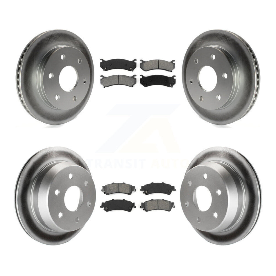 Front Rear Coated Disc Brake Rotors And Semi-Metallic Pads Kit For Chevrolet Silverado 1500 GMC Sierra Classic Suburban Tahoe Astro Yukon XL Safari KGS-100540