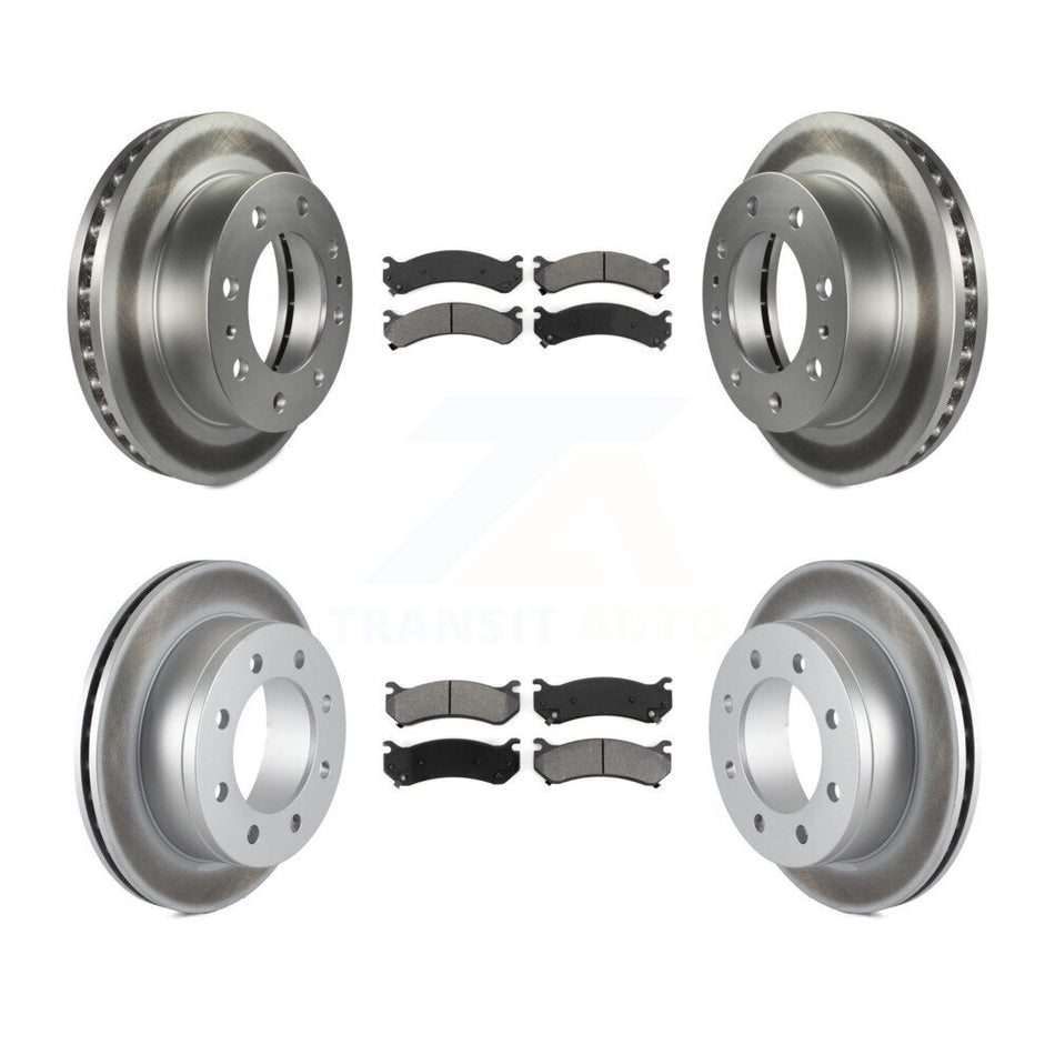 Front Rear Coated Disc Brake Rotors And Semi-Metallic Pads Kit For Chevrolet Silverado 2500 HD GMC Sierra 3500 Classic Suburban Yukon XL Avalanche KGS-100548