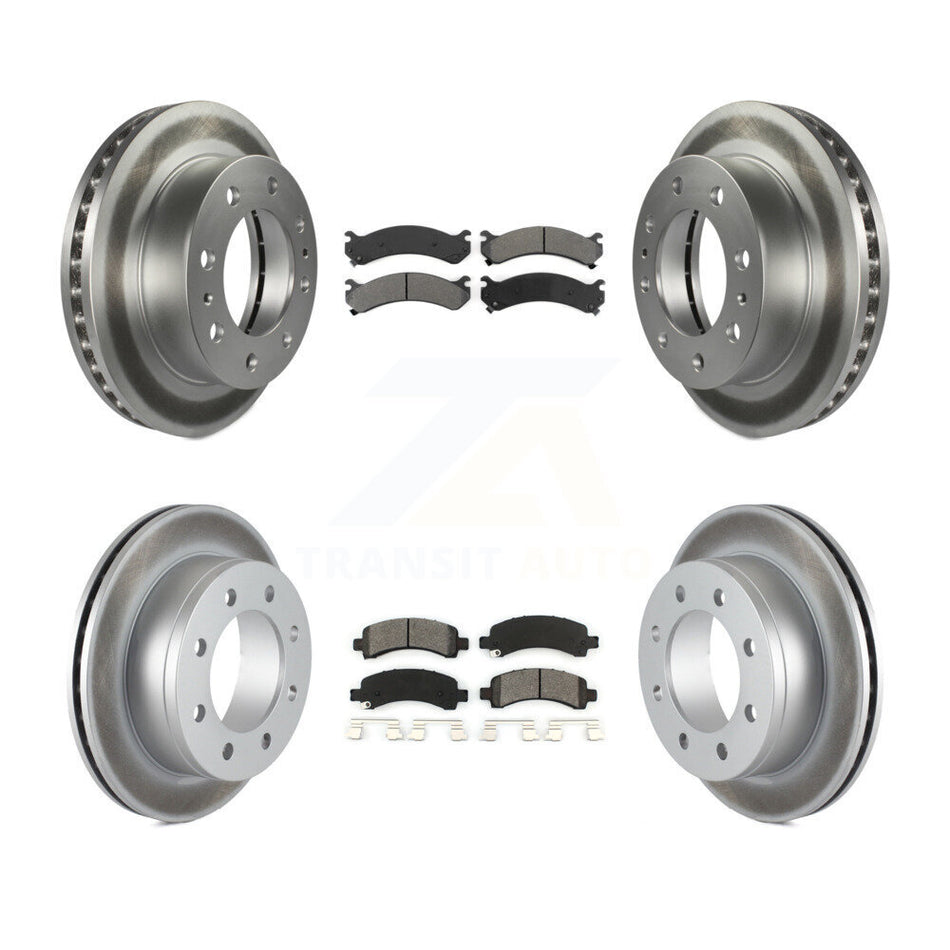 Front Rear Coated Disc Brake Rotors And Semi-Metallic Pads Kit For Chevrolet Express 2500 GMC Savana KGS-100549