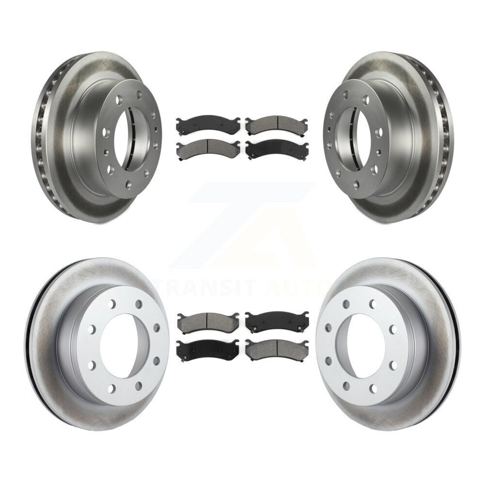 Front Rear Coated Disc Brake Rotors And Semi-Metallic Pads Kit For Chevrolet Silverado 2500 HD GMC Sierra Hummer H2 1500 Suburban Yukon XL Avalanche Classic KGS-100550