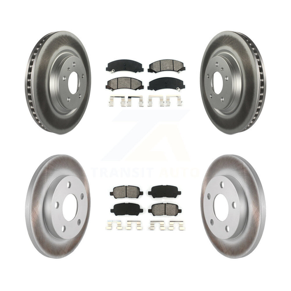 Front Rear Coated Disc Brake Rotors And Semi-Metallic Pads Kit For Chevrolet Impala Limited KGS-100579