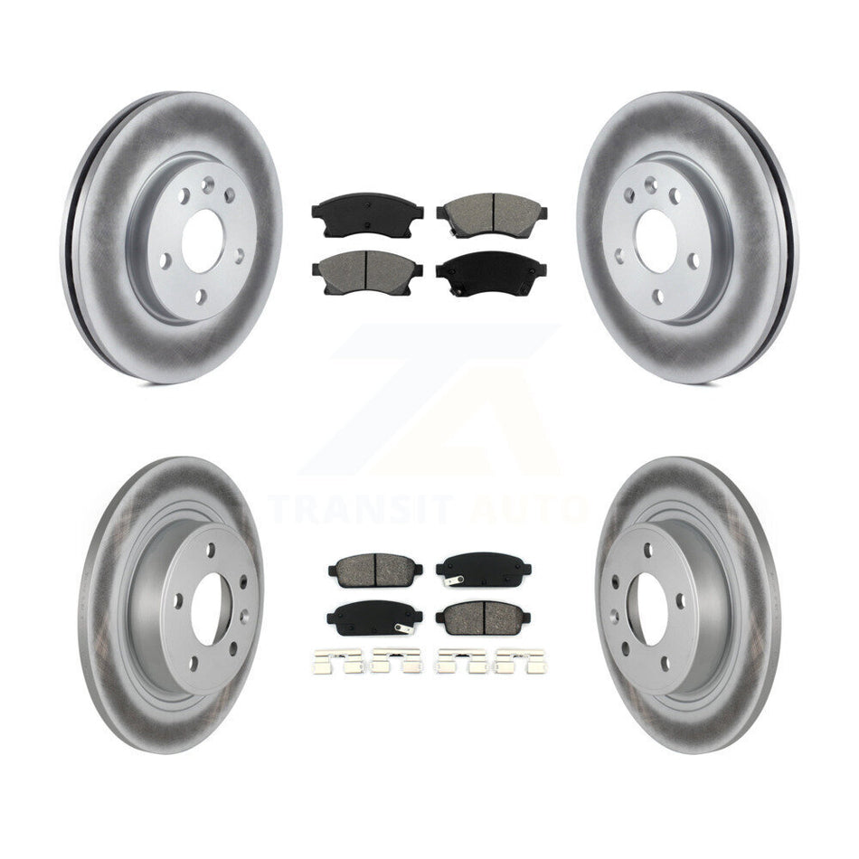 Front Rear Coated Disc Brake Rotors And Semi-Metallic Pads Kit For 2013 Chevrolet Cruze With 292mm Diameter Rotor KGS-100594
