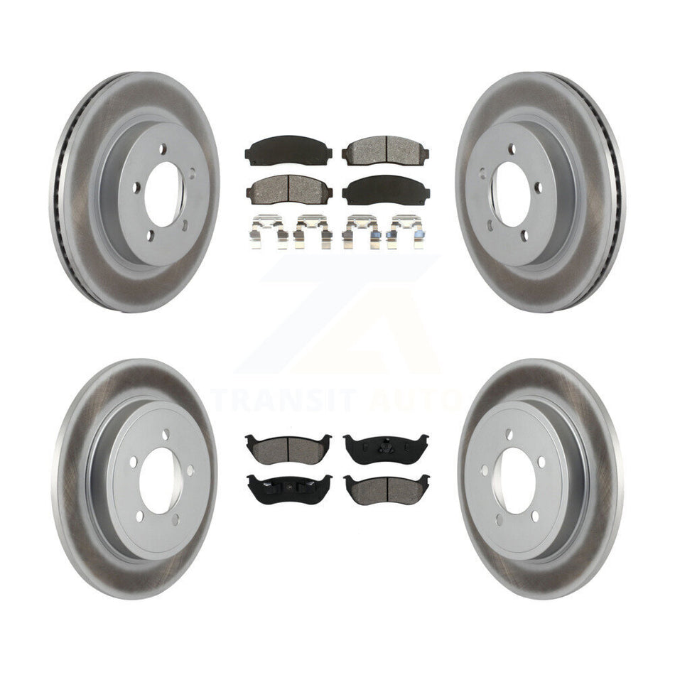 Front Rear Coated Disc Brake Rotors And Semi-Metallic Pads Kit For Ford Explorer Mercury Mountaineer KGS-100607