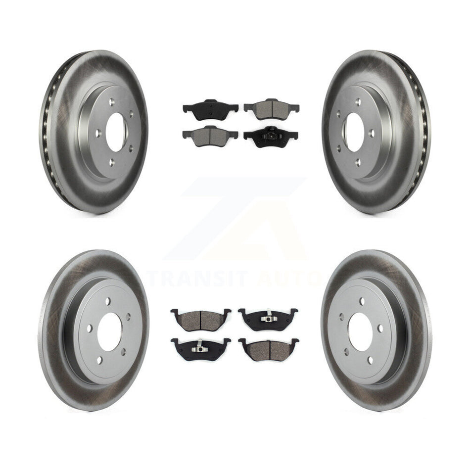 Front Rear Coated Disc Brake Rotors And Semi-Metallic Pads Kit For Ford Escape Mercury Mariner Mazda Tribute KGS-100620