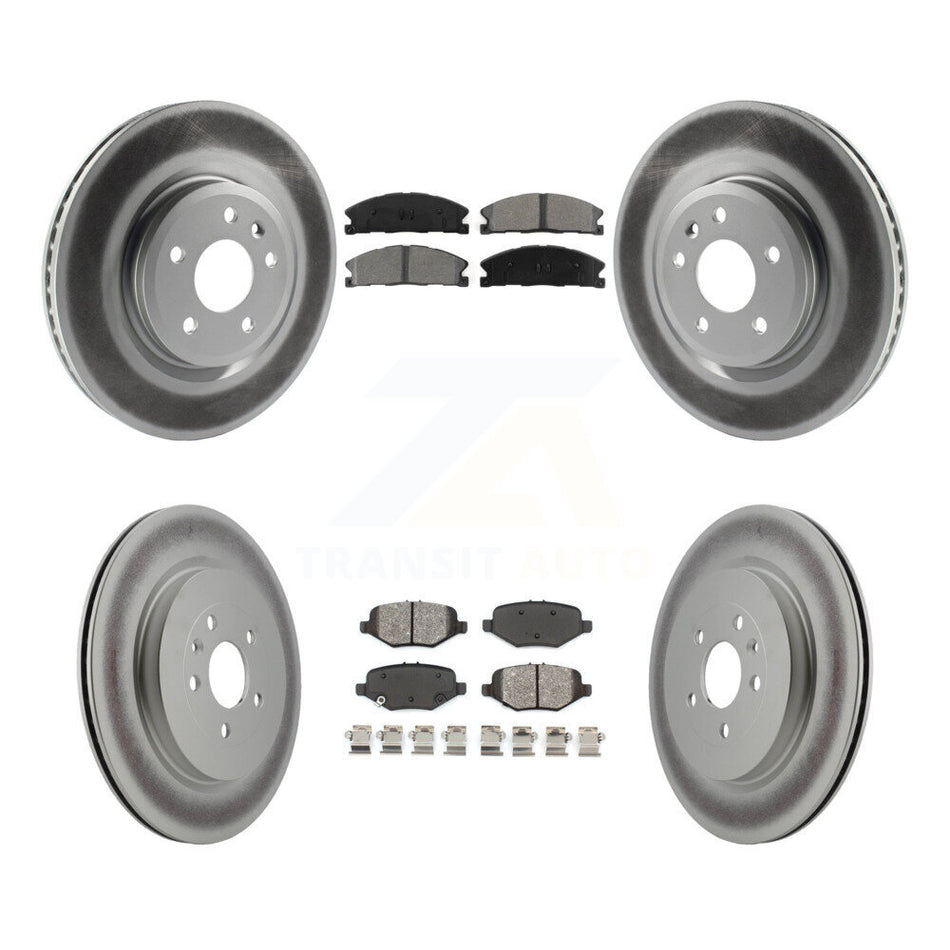 Front Rear Coated Disc Brake Rotors And Semi-Metallic Pads Kit For 2013 Ford Explorer Sport With Heavy Duty Brakes KGS-100652