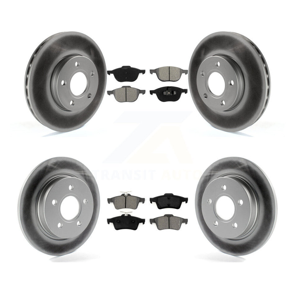 Front Rear Coated Disc Brake Rotors And Semi-Metallic Pads Kit For Ford Focus KGS-100656