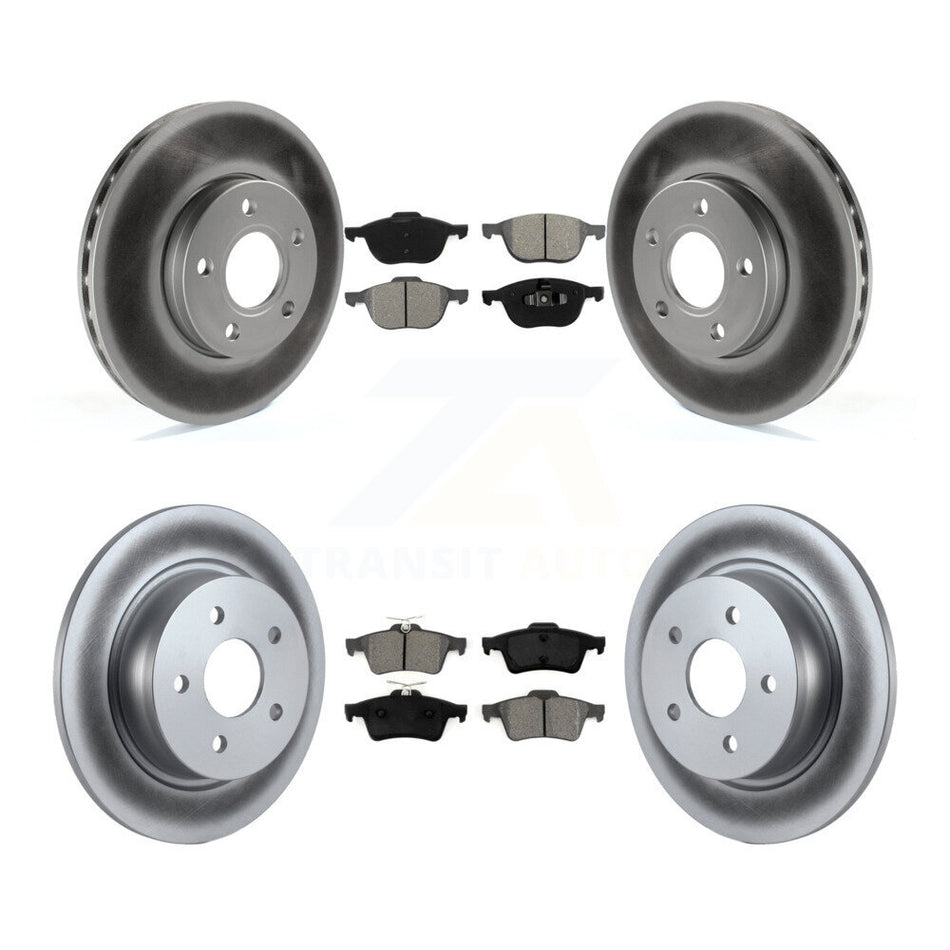 Front Rear Coated Disc Brake Rotors And Semi-Metallic Pads Kit For Ford C-Max KGS-100657