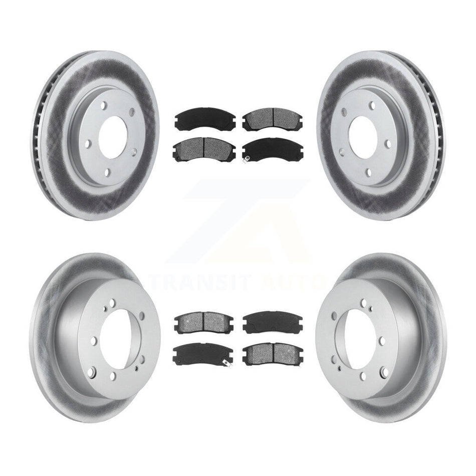 Front Rear Coated Disc Brake Rotors And Semi-Metallic Pads Kit For 2000 Mitsubishi Eclipse 3.0L KGS-100673
