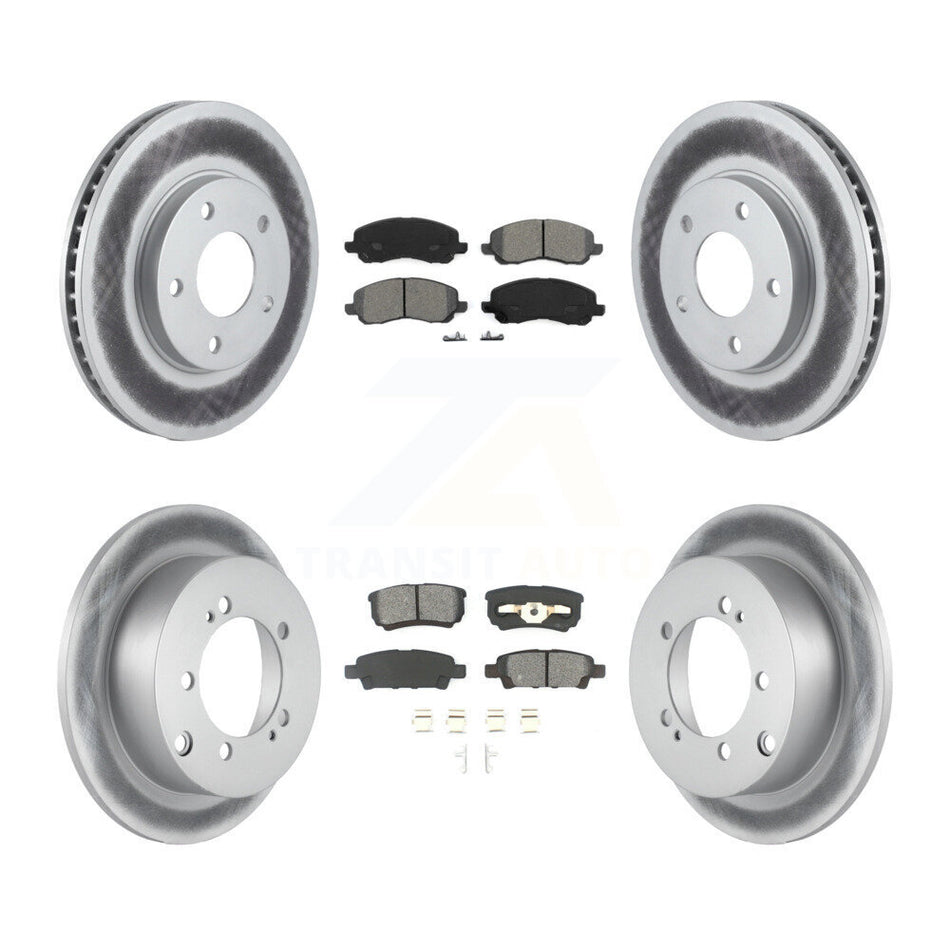 Front Rear Coated Disc Brake Rotors And Semi-Metallic Pads Kit For Mitsubishi Lancer KGS-100674