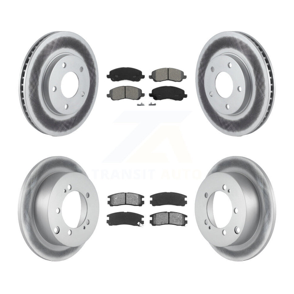 Front Rear Coated Disc Brake Rotors And Semi-Metallic Pads Kit For Chrysler Sebring Mitsubishi Dodge Stratus Eclipse Galant KGS-100675