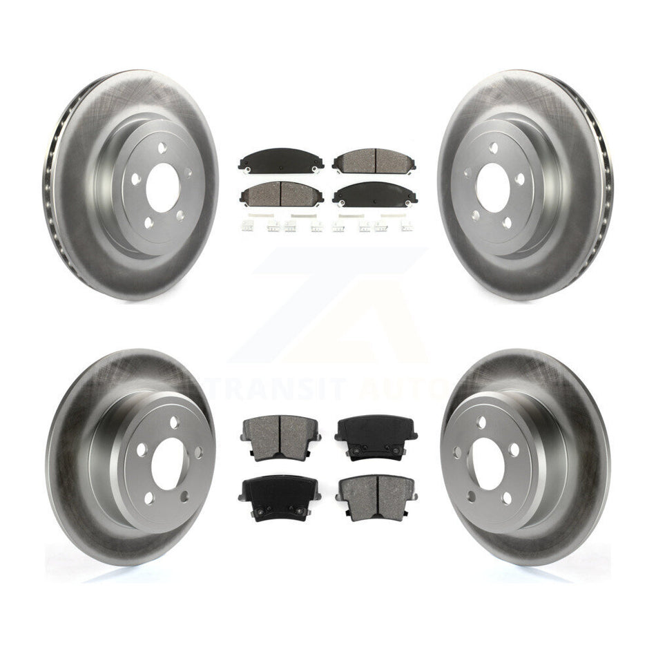 Front Rear Coated Disc Brake Rotors And Semi-Metallic Pads Kit For 2005-2006 Chrysler 300 AWD with 3.5L KGS-100692