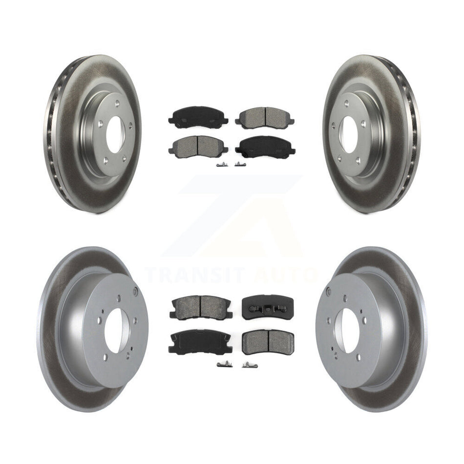 Front Rear Coated Disc Brake Rotors And Semi-Metallic Pads Kit For Mitsubishi Outlander KGS-100705