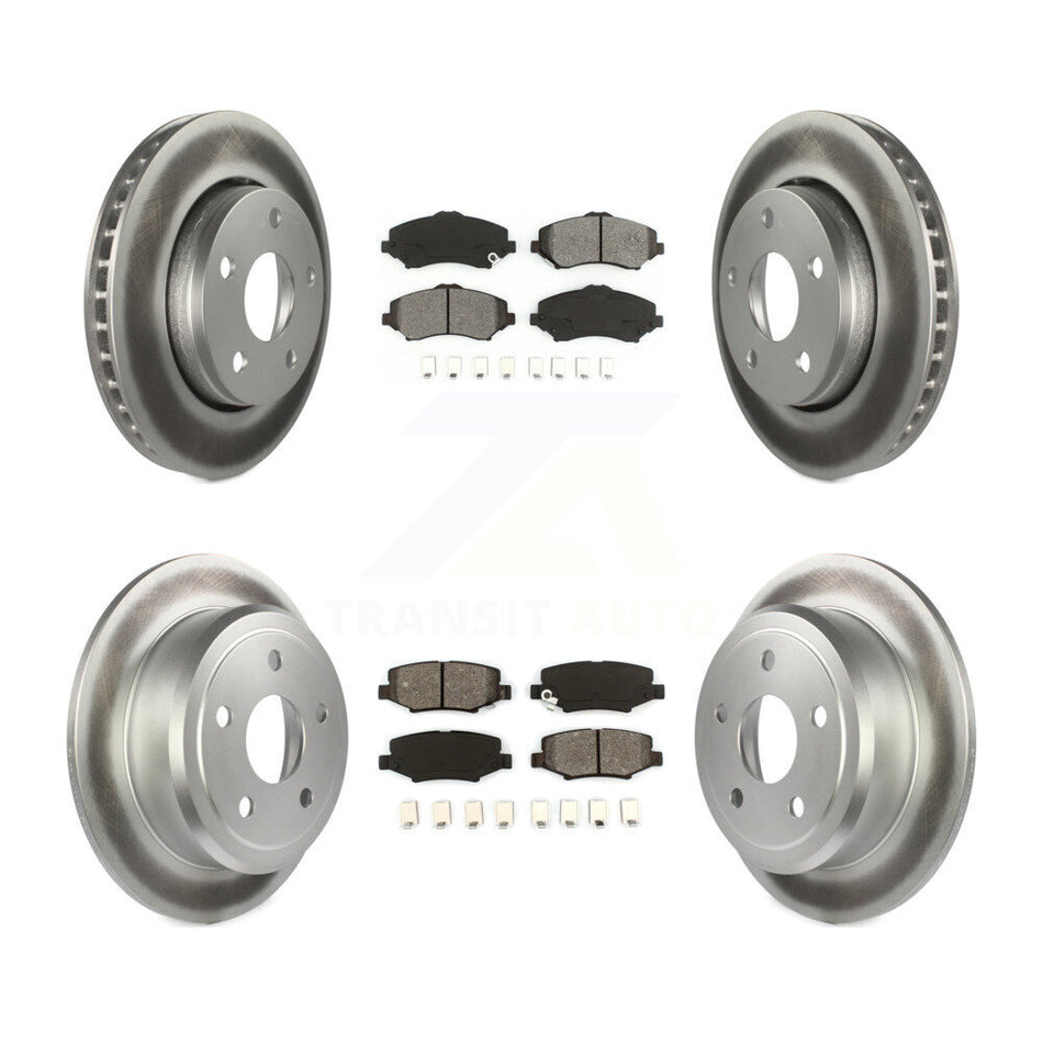 Front Rear Coated Disc Brake Rotors And Semi-Metallic Pads Kit For Jeep Wrangler JK KGS-100707