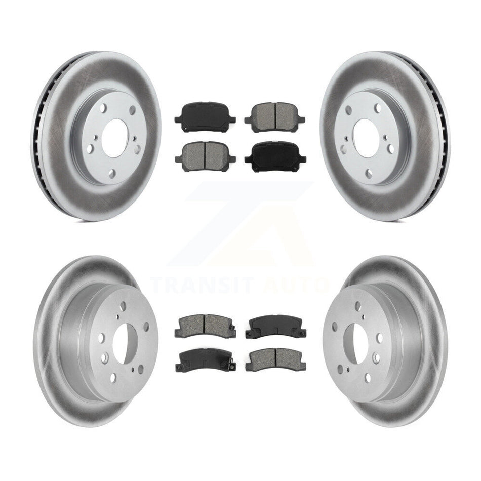 Front Rear Coated Disc Brake Rotors And Semi-Metallic Pads Kit For Toyota Camry Lexus ES300 Solara KGS-100726