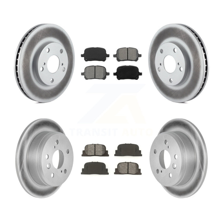 Front Rear Coated Disc Brake Rotors And Semi-Metallic Pads Kit For Toyota Camry Lexus ES300 KGS-100728