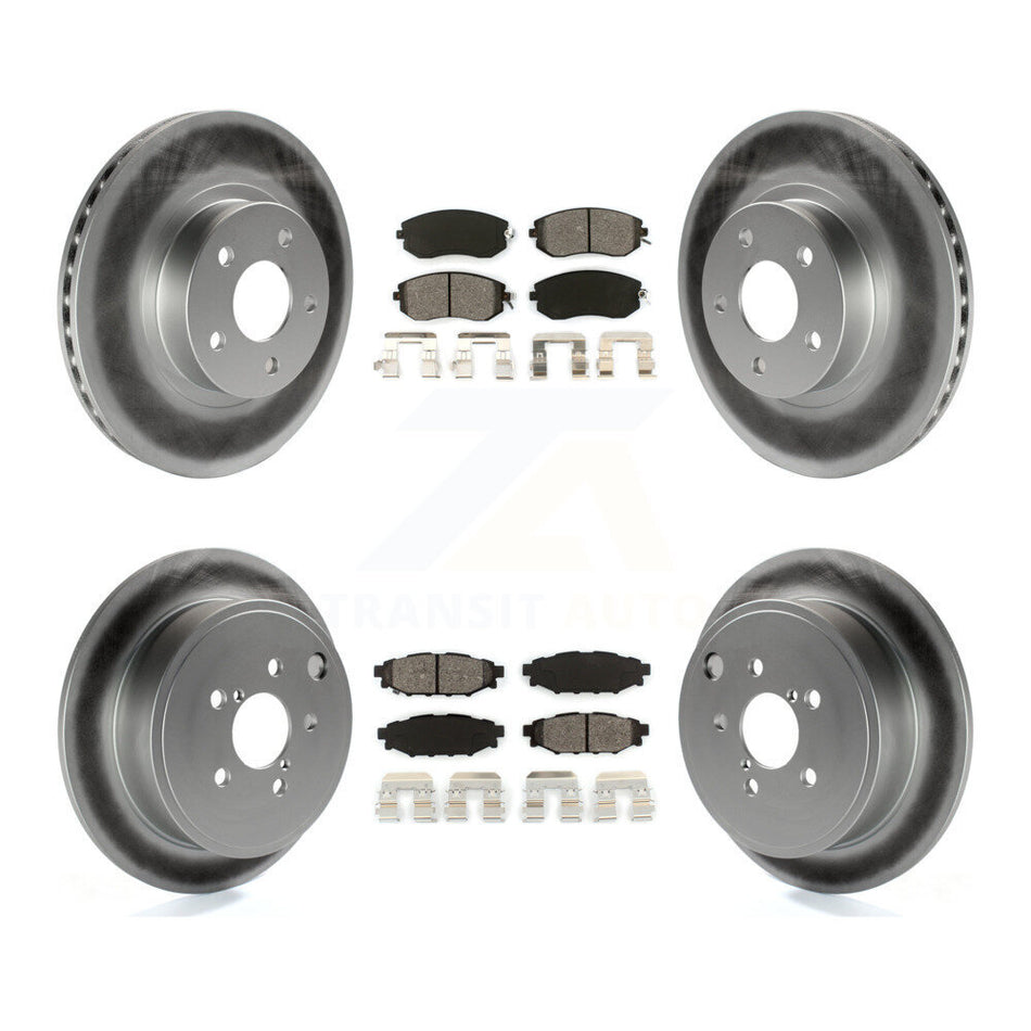 Front Rear Coated Disc Brake Rotors And Semi-Metallic Pads Kit For 2011 Subaru Impreza Outback Sport 2.5i Premium KGS-100745