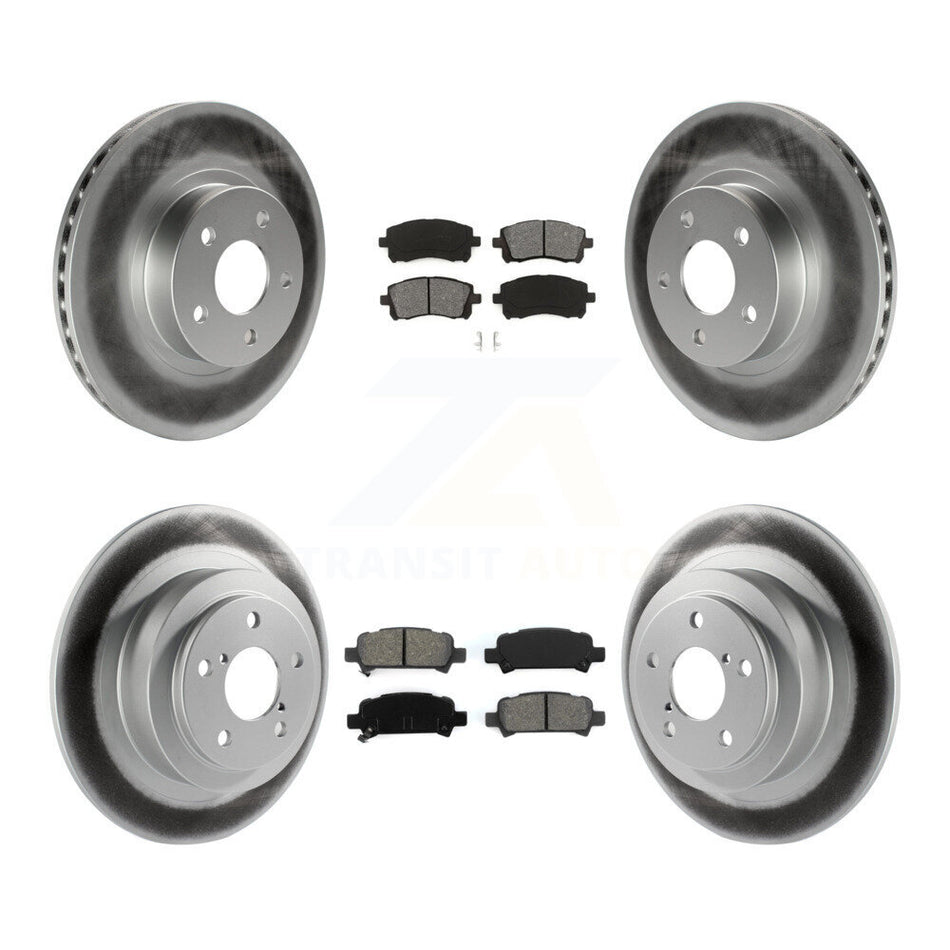 Front Rear Coated Disc Brake Rotors And Semi-Metallic Pads Kit For Subaru Outback Legacy KGS-100750