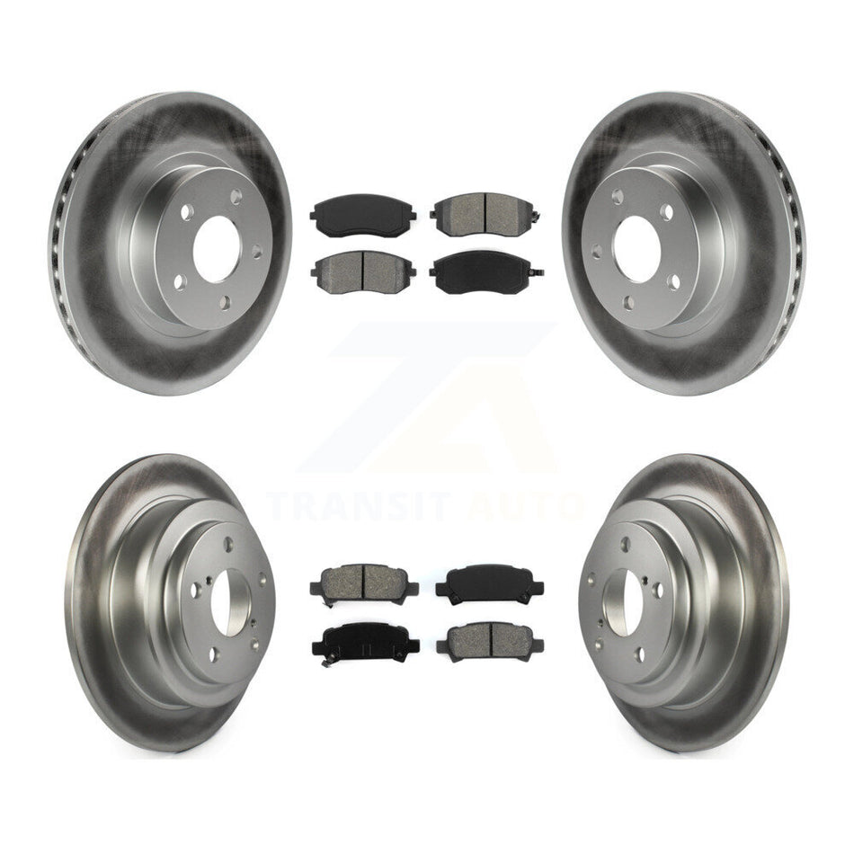 Front Rear Coated Disc Brake Rotors And Semi-Metallic Pads Kit For 2002-2003 Subaru Impreza Outback RS TS KGS-100752