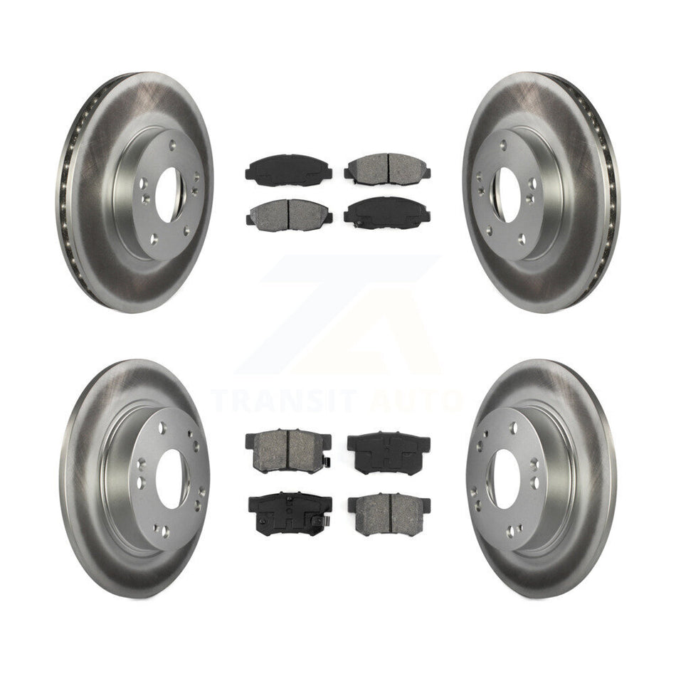 Front Rear Coated Disc Brake Rotors And Semi-Metallic Pads Kit For 2014-2015 Honda Civic Touring KGS-100758