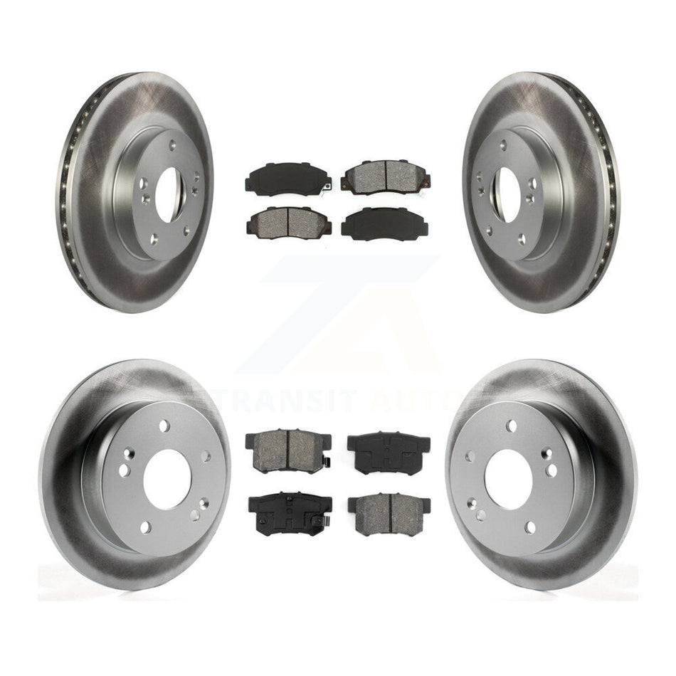 Front Rear Coated Disc Brake Rotors And Semi-Metallic Pads Kit For 1998-2002 Honda Accord 3.0L KGS-100759