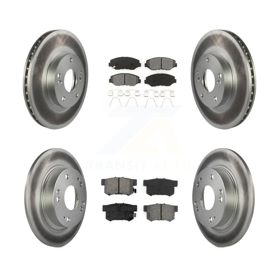 Front Rear Coated Disc Brake Rotors And Semi-Metallic Pads Kit For Honda Civic Acura ILX KGS-100763