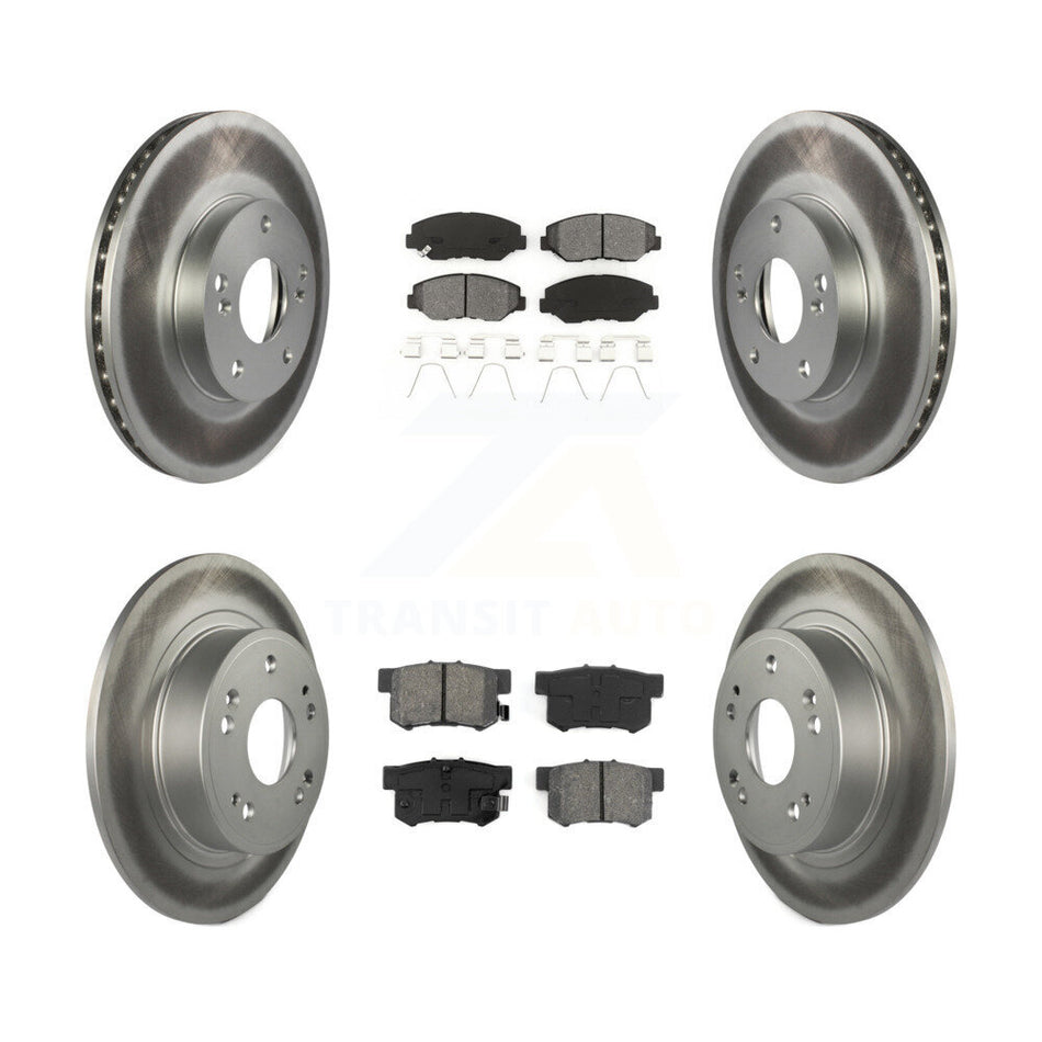 Front Rear Coated Disc Brake Rotors And Semi-Metallic Pads Kit For Honda Accord KGS-100765