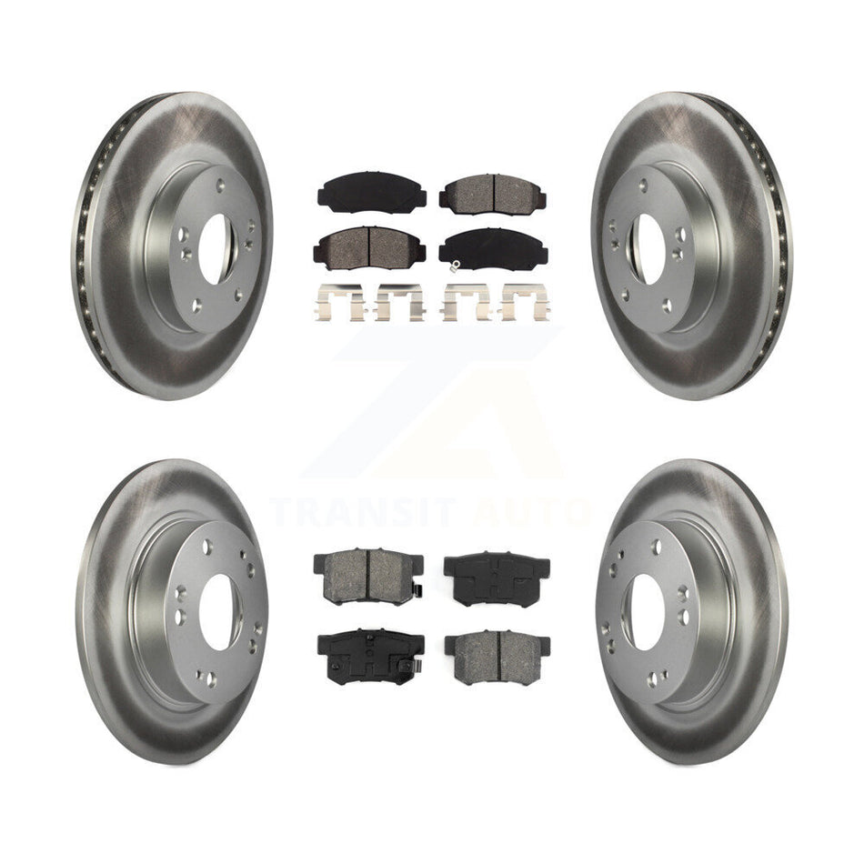 Front Rear Coated Disc Brake Rotors And Semi-Metallic Pads Kit For Acura CSX KGS-100767