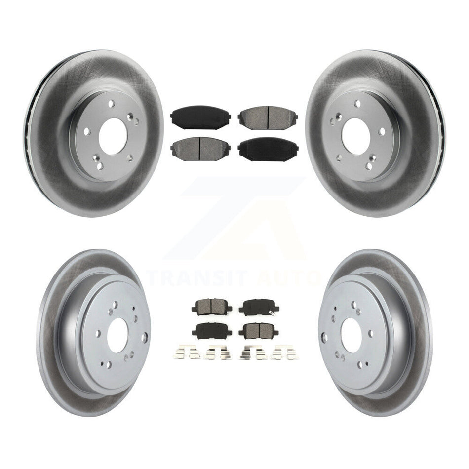 Front Rear Coated Disc Brake Rotors And Semi-Metallic Pads Kit For 2001-2002 Acura MDX KGS-100781