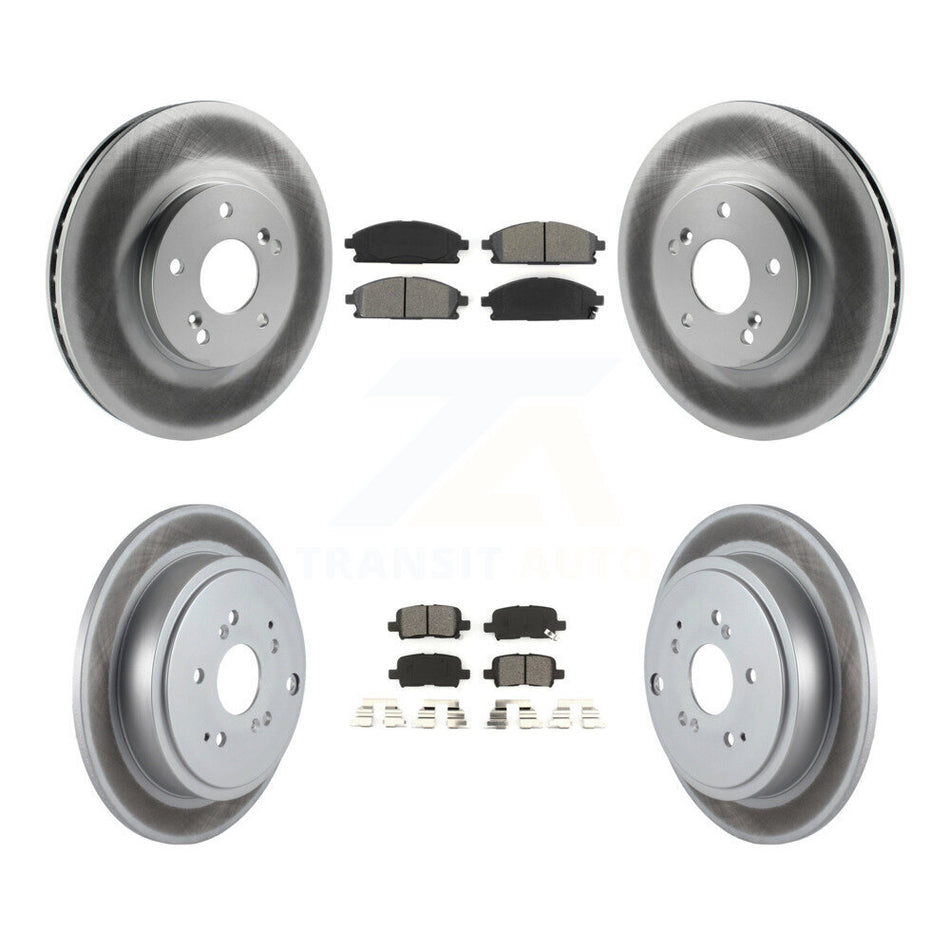Front Rear Coated Disc Brake Rotors And Semi-Metallic Pads Kit For 2003-2006 Acura MDX KGS-100783