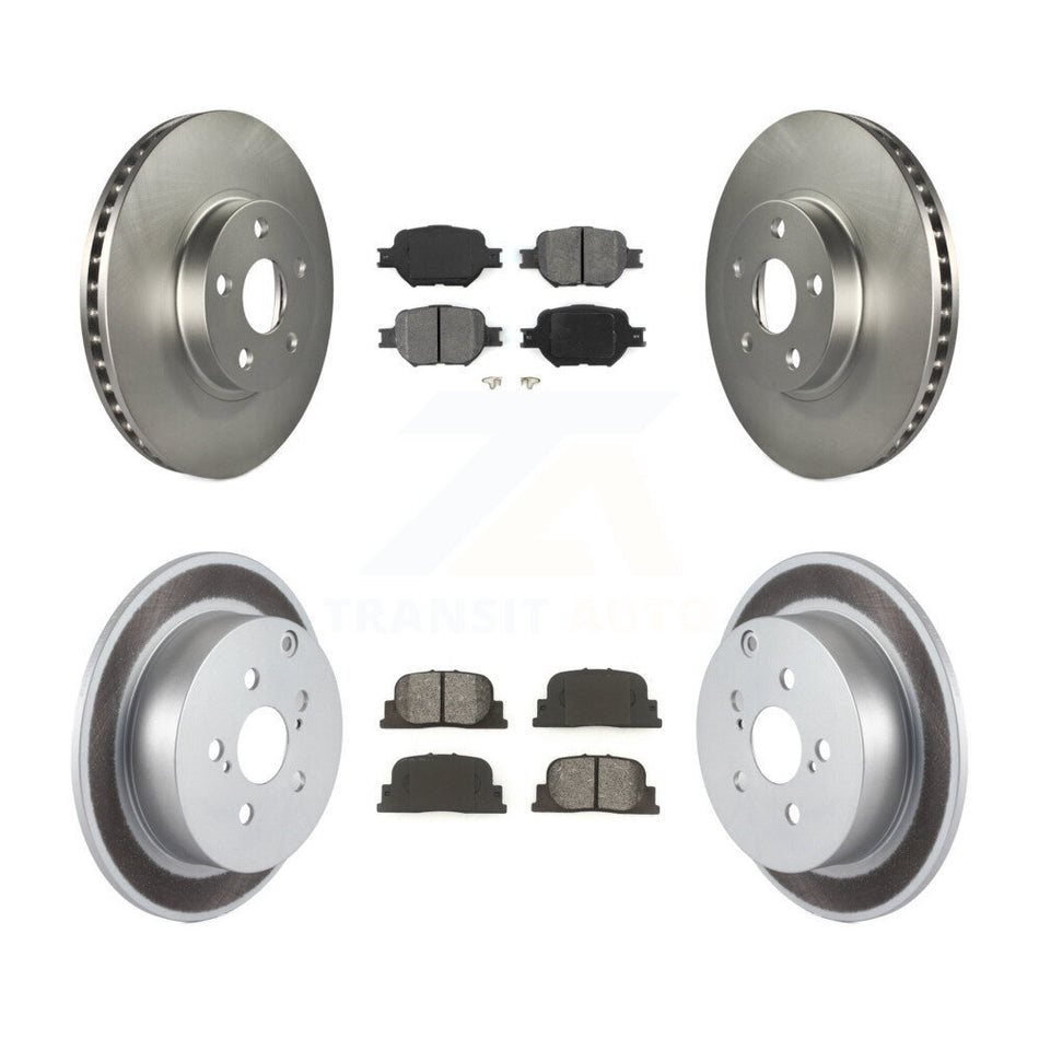 Front Rear Coated Disc Brake Rotors And Semi-Metallic Pads Kit For 2005-2010 Scion tC KGS-100793