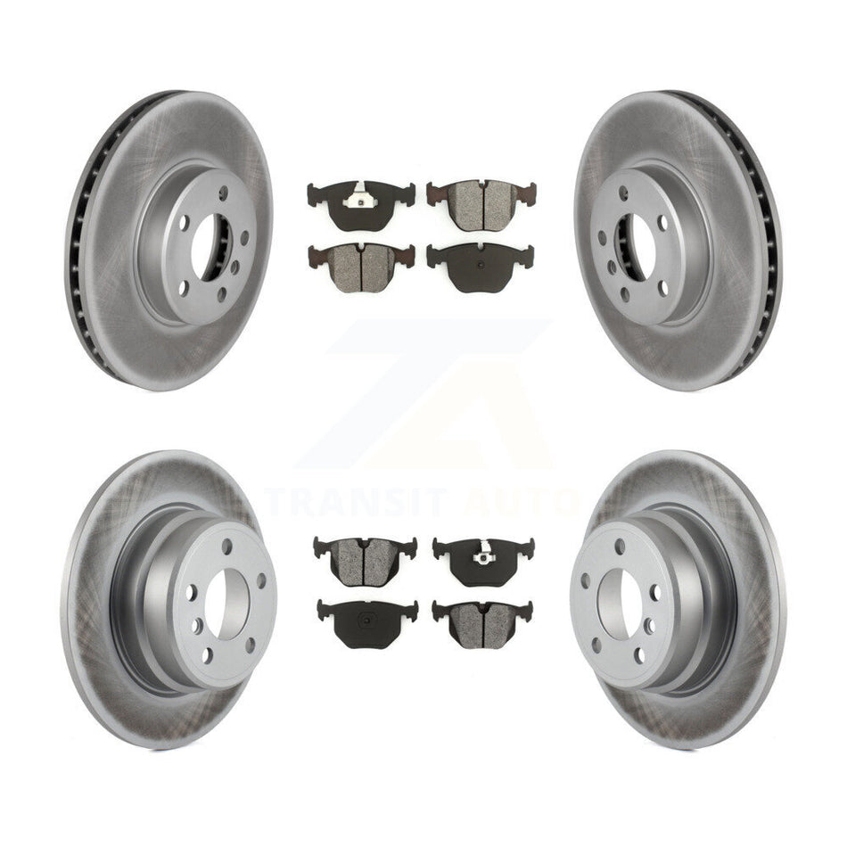 Front Rear Coated Disc Brake Rotors And Semi-Metallic Pads Kit For BMW X5 KGS-100799