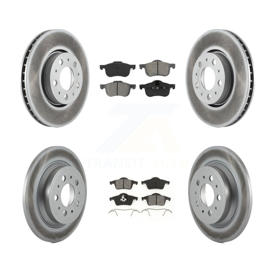 Front Rear Coated Disc Brake Rotors And Semi-Metallic Pads Kit For Volvo S60 V70 XC70 S80 KGS-100801