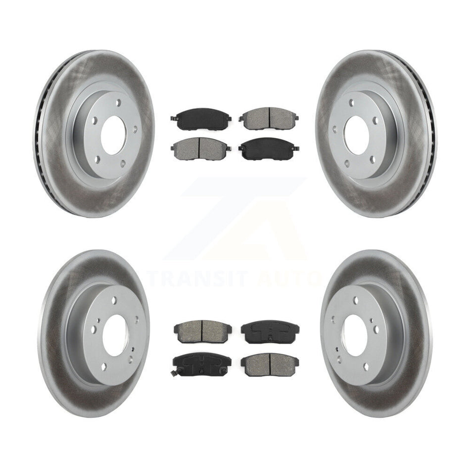 Front Rear Coated Disc Brake Rotors And Semi-Metallic Pads Kit For Nissan Maxima INFINITI I35 KGS-100810