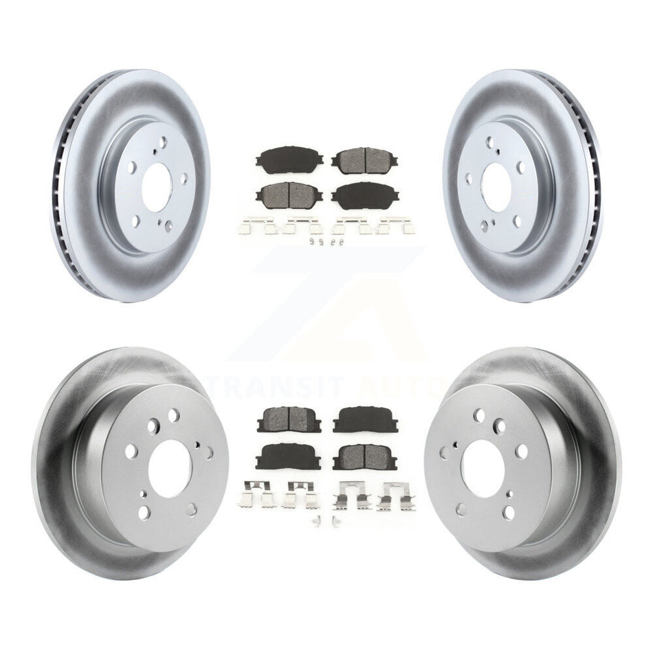 Front Rear Coated Disc Brake Rotors And Semi-Metallic Pads Kit For Toyota Camry Lexus ES300 KGS-100813