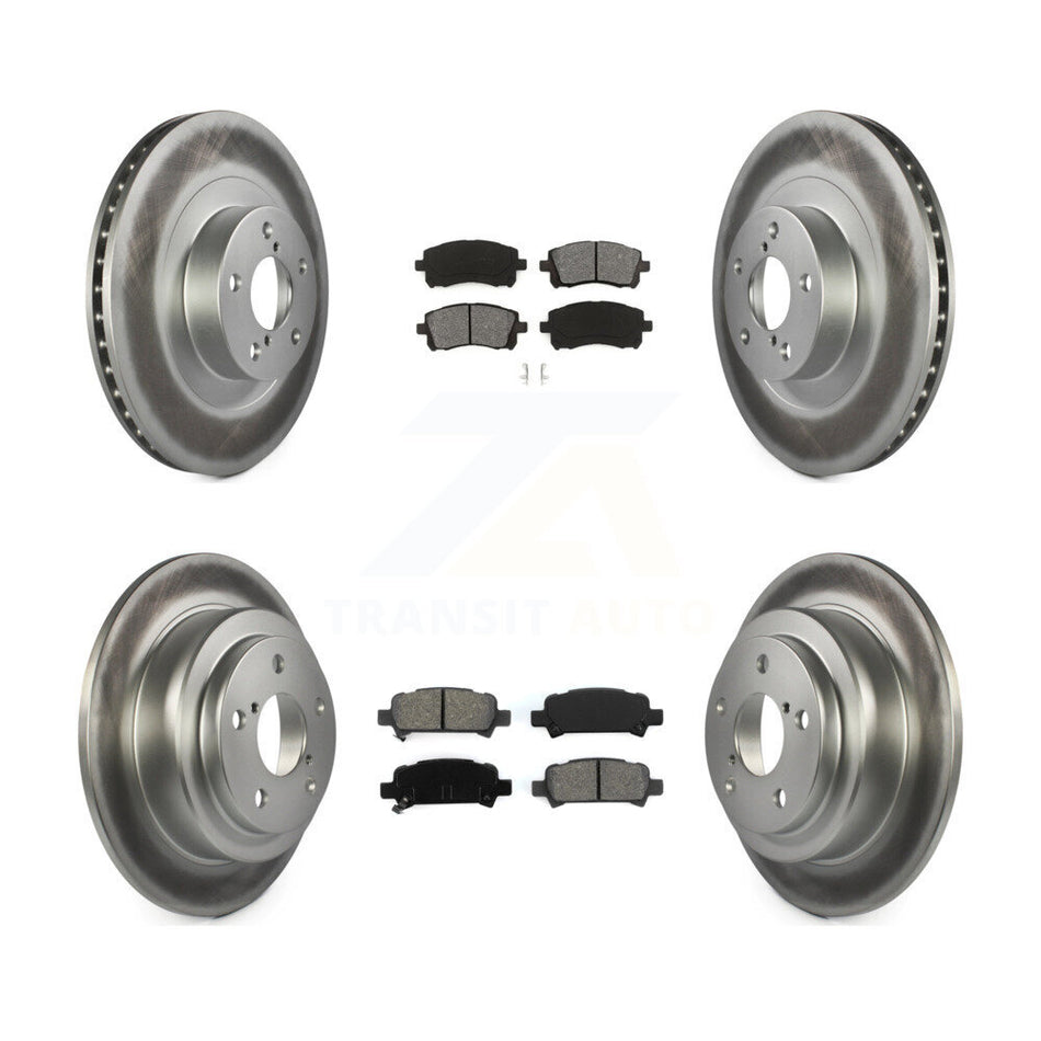 Front Rear Coated Disc Brake Rotors And Semi-Metallic Pads Kit For Subaru Impreza WRX KGS-100841